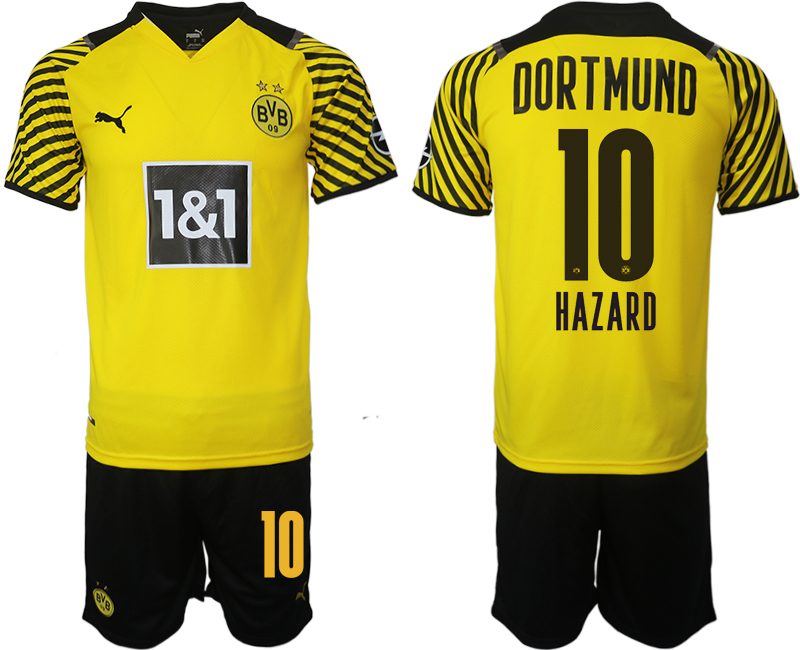 Men 2021-2022 Club Borussia Dortmund home #10 yellow Soccer Jersey->borussia dortmund jersey->Soccer Club Jersey